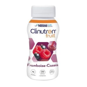 CLINUTREN FRUIT Framboise Cassis 300 Kcal, Boisson HC Normoprotéiné - Dénutrition - 4x 200ml