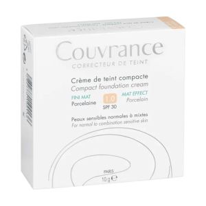 AVENE COUVRANCE Crème de Teint Compacte 1.0 Fini Mat Porcelaine SPF30 - Poudrier/10g