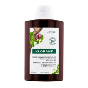 KLORANE à la QUININE et EDELWEISS Bio 200ml - Shampooing pour Cheveux Fatigués - Fl/200 ml