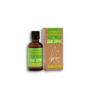 AKIPIC Essence de Citronnelle 50ml - Protection Habitat contre les Insectes Piqueurs