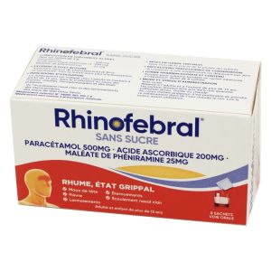 Rhinofebral Sans Sucre Rhume Etat Grippal sachets Bte/8