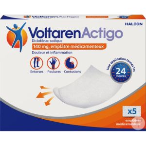 HALEON - VoltarenActigo, 140 mg emplâtre médicamenteux- 5 patchs -