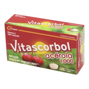 VITASCORBOL Acerola 1000 - Complément Alimentaire Fatigue Système Immunitaire - A Base de Vitamine C