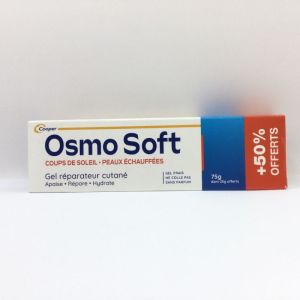 OSMO SOFT Coups de soleil , peaux échauffées Gel 75g - Apaise, Réduit la Rougeur, Réhydrate, Favorise la Cicatrisation, 3614810006434