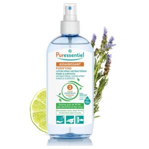 PURESSENTIEL ASSAINISSANT Lotion Spray Antibactérien Mains et Surfaces 250ml - Aux 3 Huiles Essentielles