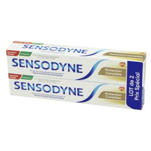 Lot de 2 SENSODYNE Protection Compléte - Dentifrice au Fluor pour Soulager la Sensibilité Dentaire -