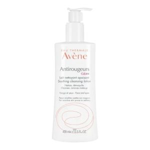 AVENE ANTIROUGEURS Clean Lait Nettoyant Apaisant 400ml - Nettoie, Démaquille Visage et Yeux