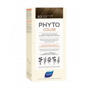 PHYTOCOLOR 6.3 Blond Foncé Doré - Kit de Coloration Permanente Enrichie en Pigments Végétaux