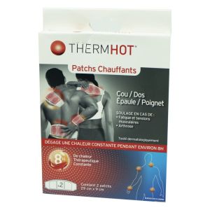 THERMHOT 2 Patchs Chauffants 29 x 9cm - Cou, Dos, Epaule, Poignet