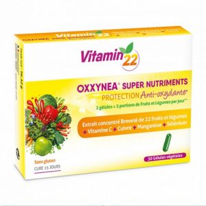 VITAMIN'22 Oxxynea Super Nutriments 30 Gélules - Concentré de 22 Fruits et Légumes