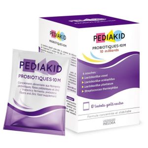 PEDIAKID Probiotiques 10 Milliards Bte/10 Sachets - 4 Souches Probiotiques