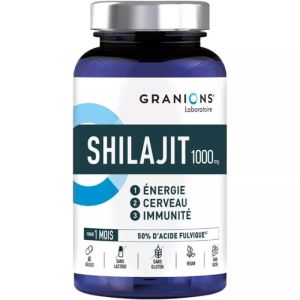 GRANIONS SHILAJIT 1000g - 60 gélules - Energie, Cerveau, Immunité