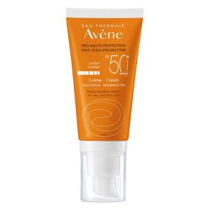 AVENE SOLAIRE - Crème SPF50+ SANS PARFUM - Très Haute Protection - Peaux Sensibles - Sans Effet Blan