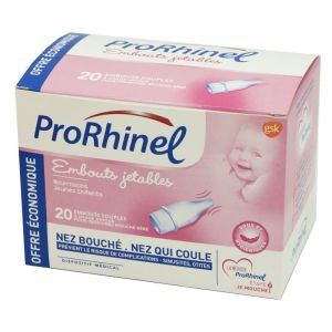 PRORHINEL 20 Embouts de Rechange pour Mouche Bébé Manuel - Embouts Souples, Jetables, à Usage Unique