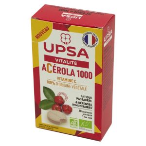 UPSA VITALITE Acérola 1000 30 Comprimés à Croquer - Fatigue Passagère, Défenses Immunitaires