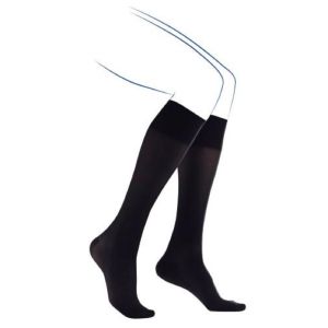 VENOFLEX Secret Noir - Chaussette de Contention Anti Glisse Femme Classe 2 - 15-20 mmHg / 20.1-27 hPa