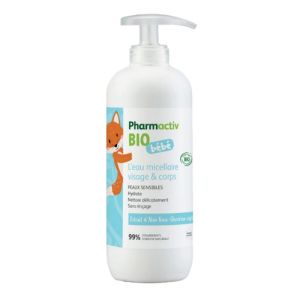 PHARMACTIV BIO BEBE L' Eau Micellaire Visage et Corps 500ml - Peaux Sensibles - Aloe Vera Bio