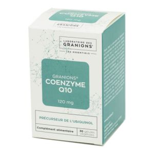 GRANIONS Coenzyme Q10 120mg - Complément Alimentaire Précurseur de l' Ubiquinol - 30 Gél. Végétales