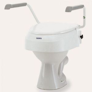 Surélévateur Réhausse de Toilette AQUATEC avec Accoudoirs Relevables et Couvercle - T4675 - 1 Unité