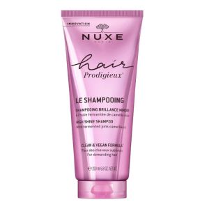 NUXE HAIR PRODIGIEUX Le Shampooing Brillance Miroir 200ml - A l' Huile Fermentée de Camélia Rose