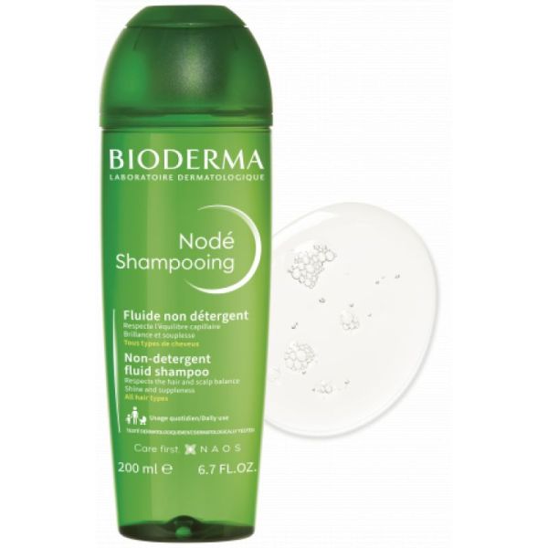 BIODERMA Nodé 200ml Shampooing Fluide Non Détergents - Tous Types de Cheveux - Fl/200ml