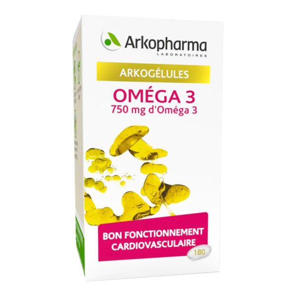 ARKOGELULES Oméga 3  - 180 Capsules - Bon Fonctionnement Cardiovasculaire