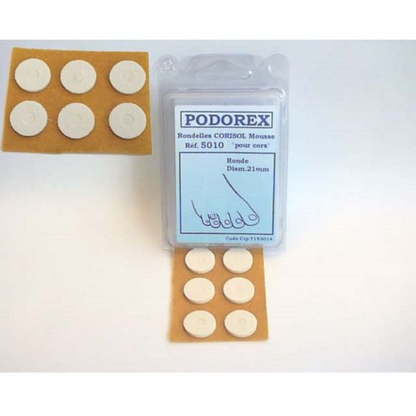 PODOREX Rondelle Protectrice pour Cors en Mousse de Latex Etoilée Adhésive - Bte/6
