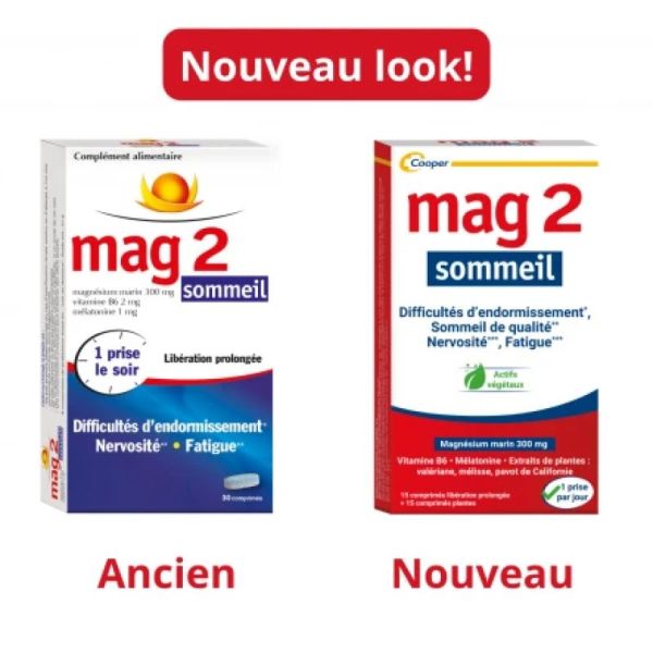 MAG 2 SOMMEIL 30 Comprimés à Libération Prolongée - Endormissement Rapide, Effet Calmant et Relaxant