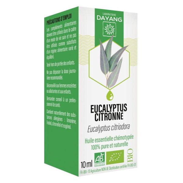 DAYANG BIO Huile Essentielle Chémotypée EUCALYPTUS CITRONNE 10ml - Eucalyptus citriodora