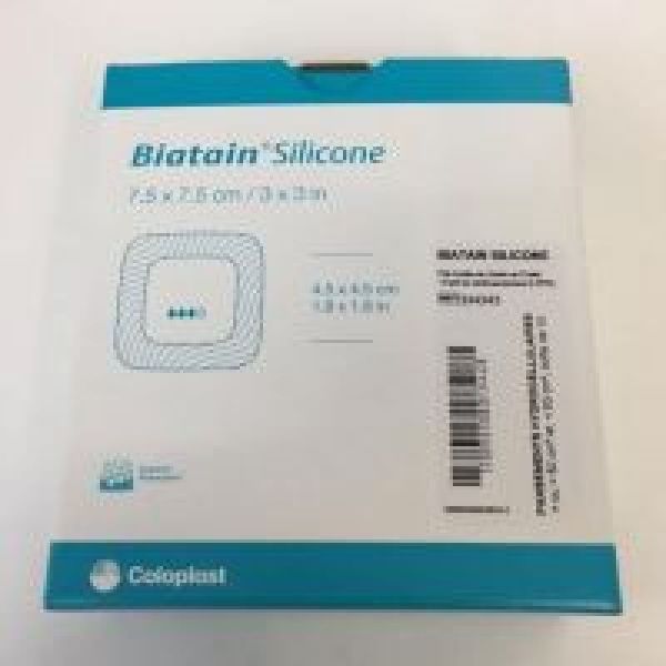 BIATAIN SILICONE 7.5 x 7.5 cm - Pansement Hydrocellulaire Bord Adhésif Siliconé - Bte/10