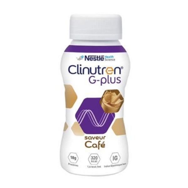 CLINUTREN G+ Plus Café - Boisson HP/HC 320 Kcal - Dénutrition, Métabolisme Glucidique - 4x 200ml
