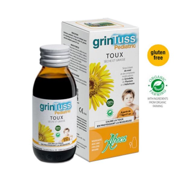 Aboca Grintuss Pediatric Toux Sèche et Grasse Sirop 128g - Enfant dès 1 an  - Archange-pharma