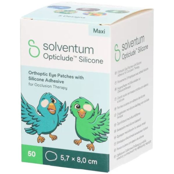 OPTICLUDE SILICONE Maxi Garçons 50 Pansements 5.7 x 8cm - 5 Designs