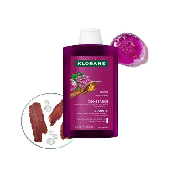 KLORANE - Shampoing croissance accélérateur de pousse à l'adénosine 400mL