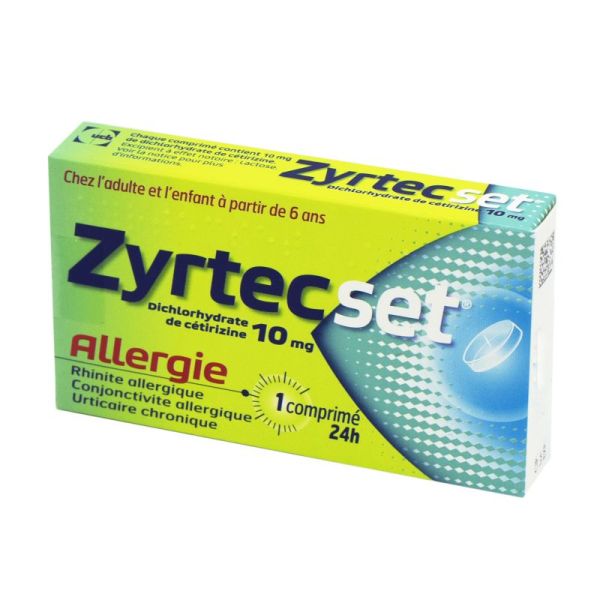 Zyrtec Set 10 mg, 7 comprimés pelliculés sécables