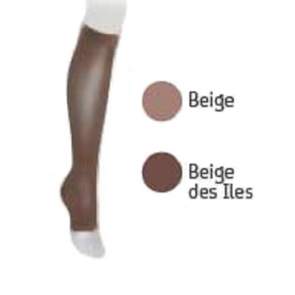 VEINAX Microtrans Beige Mi-Bas Pied Ouvert (Chaussette) de Contention Femme Classe 2 - 15-20 mmHg /