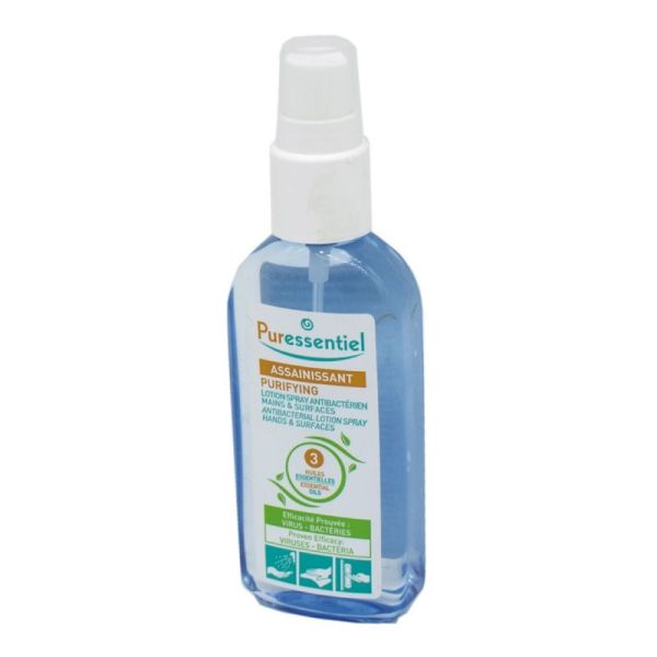 PURESSENTIEL ASSAINISSANT Lotion Spray Anti-bactérien aux 3 Huiles Essentielles - Fl/80ml