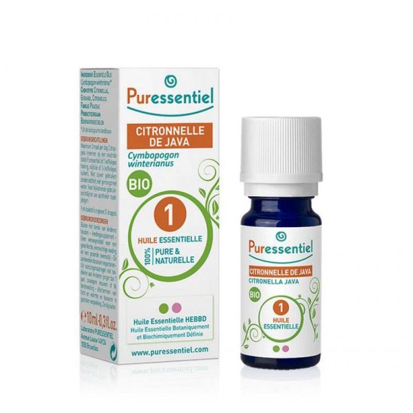 PURESSENTIEL BIO Citronnelle de Java 10ml - Huile Essentielle Cymbopogon winterianus