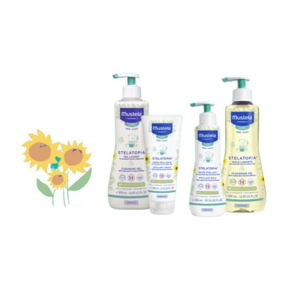 MUSTELA STELATOPIA Gel Lavant 500ml - Peau à Tendance Atopique - Tournesol Bio