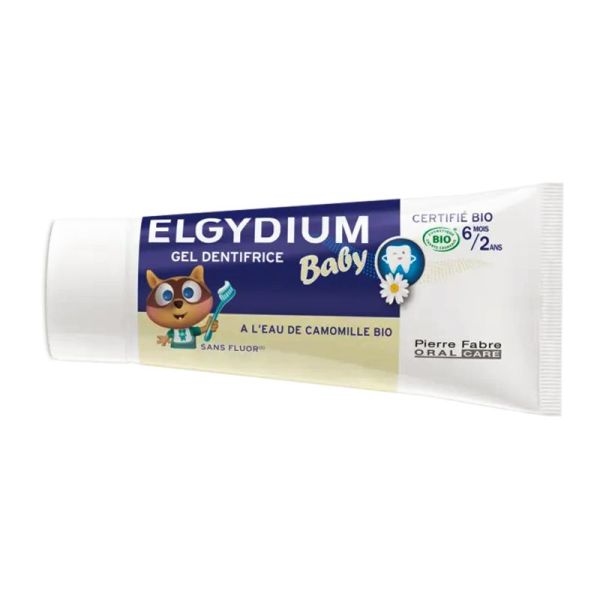 ELGYDIUM BABY Gel Dentifrice 30ml à l' Eau de Camomille BIO - Nourrissons de 6 Mois à 2 Ans