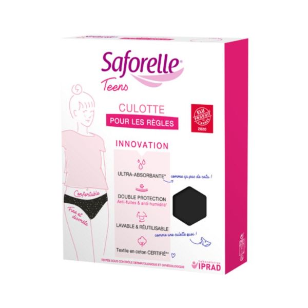 SAFORELLE TEENS Culotte pour les Règles - Absorbante, Anti-fuites, Lavable - Bte/1