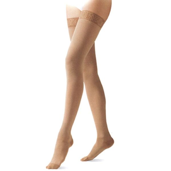 SIGVARIS Coton Bas Autofixant BEIGE 12 - Bas Cuisse de Contention Femme,  Classe 2, 15.1 et 20 mmHg