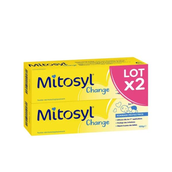 MITOSYL CHANGE Lot de 2 Pommade Protectrice 100 g - Prévention des Rougeurs du Siège du Nourrisson