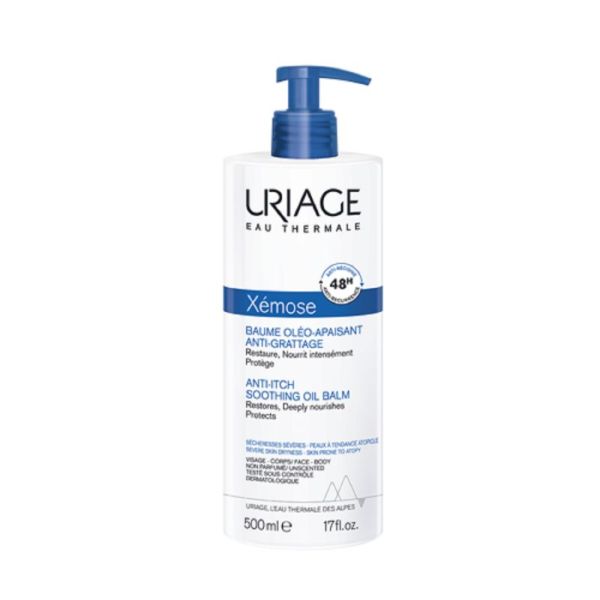 URIAGE Xémose Baume Oléo Apaisant Anti-Grattage 500ml - Visage et Corps - Sécheresse Sévère, Peaux à Tendance Atopique