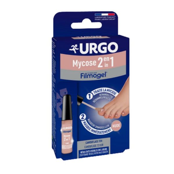 URGO FILMOGEL Mycose 2 en 1 - 4ml + 5 Limes - Traitement de la Mycose des Ongles (onychomycose) - Dès 16 ans