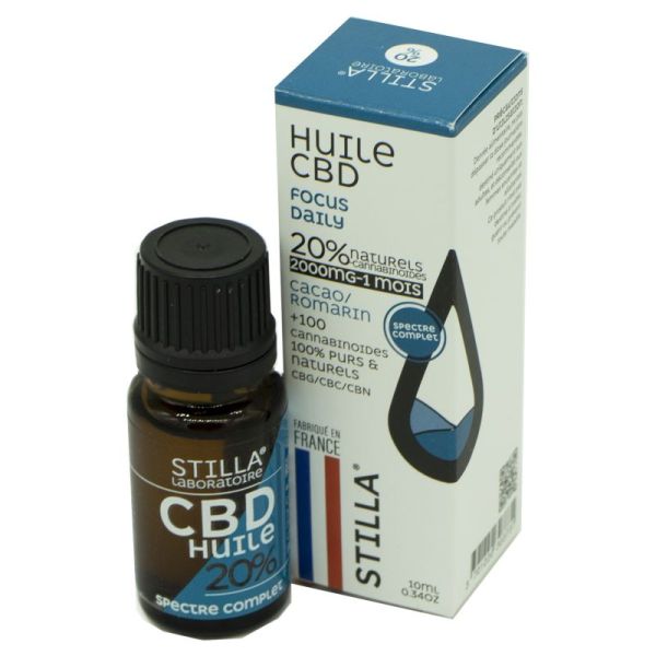 HUILE CBD Focus Daily Bio 20% 200mg Full Spectrum 10ml - Collection Saveurs MCT