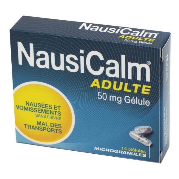 Nausicalm Adultes 50 mg, 14 gélules