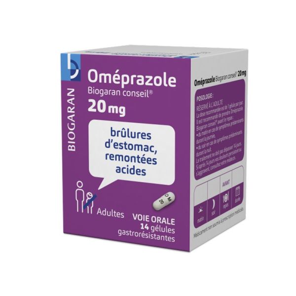 Oméprazole 20 mg Biogaran Conseil - 14 gélules