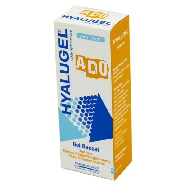 HYALUGEL ADO Gel Buccal Ado à l' Acide Hyaluronique pour Aphtes, Petites Plaies, Saignements, Etats