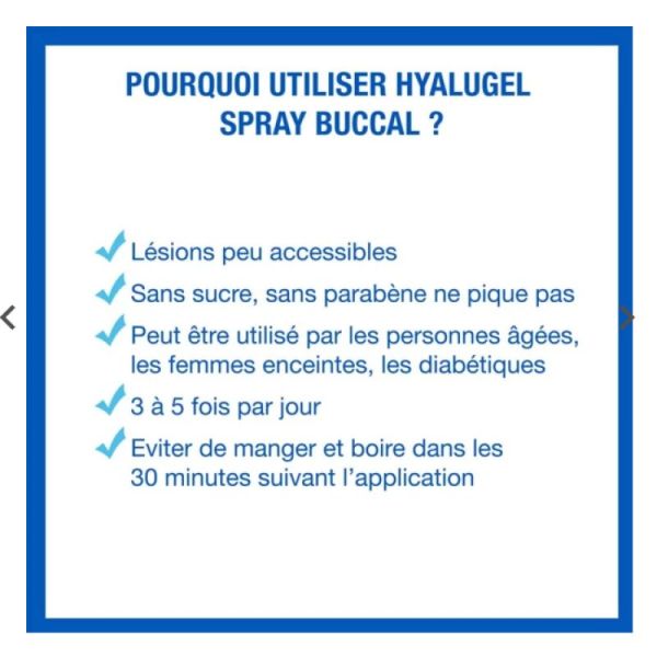 HYALUGEL Spray buccal à l' Acide Hyaluronique pour Aphtes, Petites Plaies, Saignements, Etats Inflam